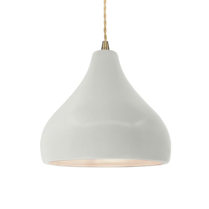 Justice Designs - CER-6563-MAT-ABRS-BEIG-TWST - One Light Pendant - Radiance - Matte White