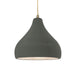 Justice Designs - CER-6563-PWGN-ABRS-BEIG-TWST - One Light Pendant - Radiance - Pewter Green