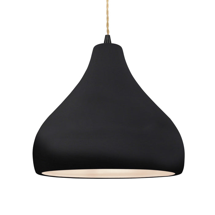 Justice Designs - CER-6565-BLK-MBLK-BEIG-TWST - One Light Pendant - Radiance - Gloss Black