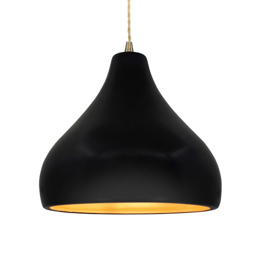 Justice Designs - CER-6565-CBGD-ABRS-BEIG-TWST - One Light Pendant - Radiance - Carbon Matte Black w/ Champagne Gold