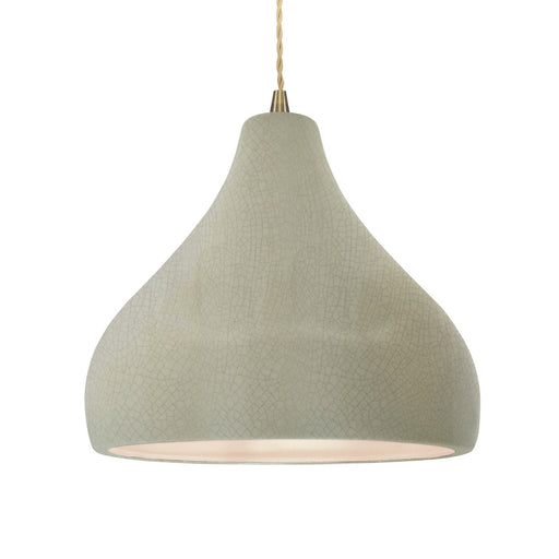 Justice Designs - CER-6565-CKC-ABRS-BEIG-TWST - One Light Pendant - Radiance - Celadon Green Crackle