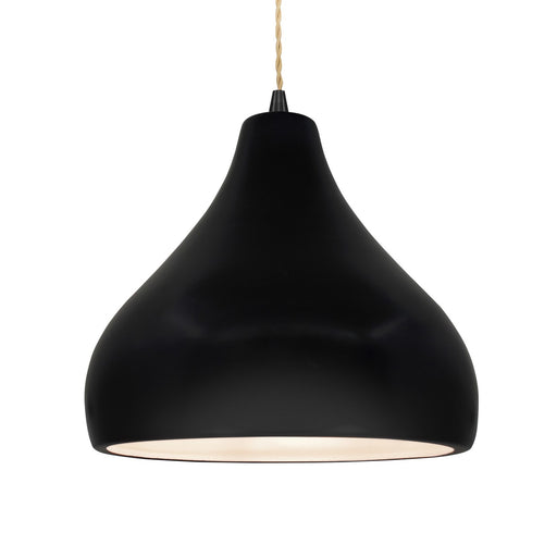 Justice Designs - CER-6565-CRB-MBLK-BEIG-TWST - One Light Pendant - Radiance - Carbon - Matte Black