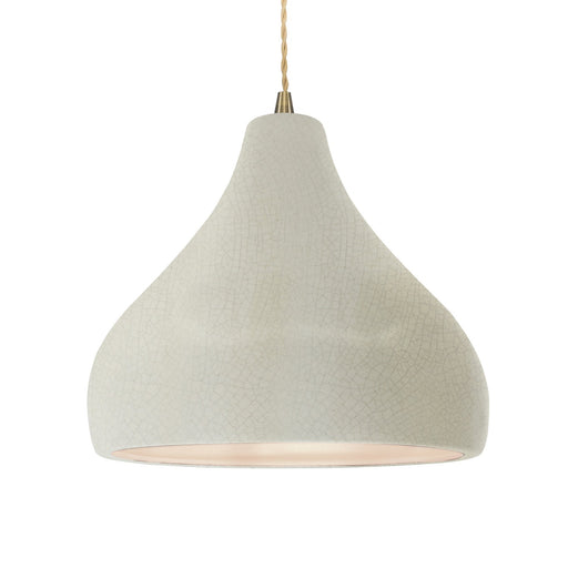 Justice Designs - CER-6565-CRK-ABRS-BEIG-TWST - One Light Pendant - Radiance - White Crackle