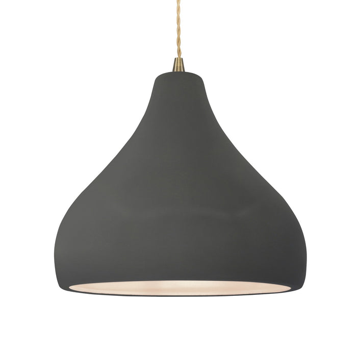 Justice Designs - CER-6565-GRY-ABRS-BEIG-TWST - One Light Pendant - Radiance - Gloss Grey