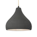 Justice Designs - CER-6565-GRY-MBLK-BEIG-TWST - One Light Pendant - Radiance - Gloss Grey