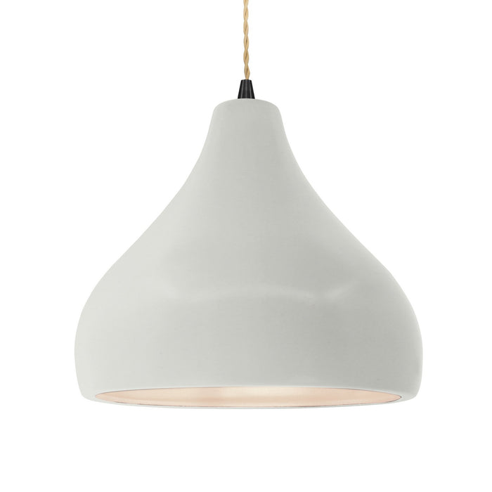 Justice Designs - CER-6565-MAT-MBLK-BEIG-TWST - One Light Pendant - Radiance - Matte White