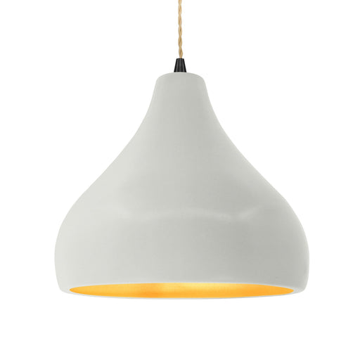 Justice Designs - CER-6565-MTGD-MBLK-BEIG-TWST - One Light Pendant - Radiance - Matte White w/ Champagne Gold