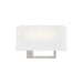 Justice Designs - FAB-4334-WHTE-NCKL - Three Light Wall Sconce - Textile - Brushed Nickel