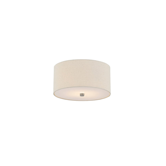 Justice Designs - FAB-9730-CREM-NCKL - Two Light Flush-Mount - Textile - Brushed Nickel