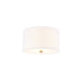 Justice Designs - FAB-9730-WHTE-BRSS - Two Light Flush-Mount - Textile - Brushed Brass