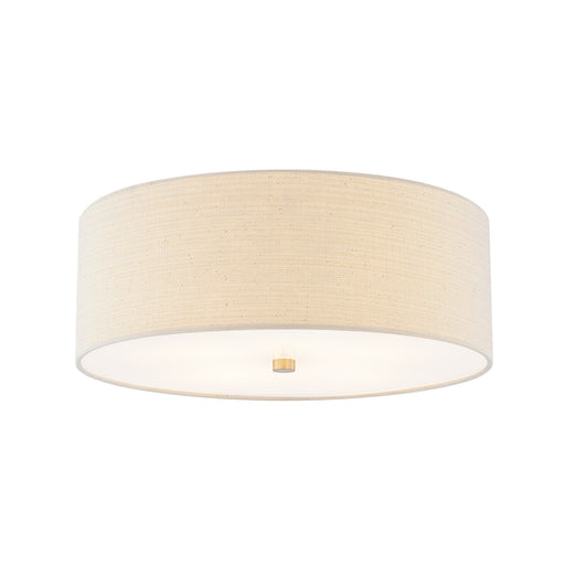 Justice Designs - FAB-9731-CREM-BRSS - Four Light Flush-Mount - Textile - Brushed Brass