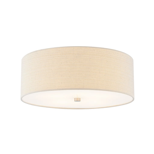 Justice Designs - FAB-9731-CREM-NCKL - Four Light Flush-Mount - Textile - Brushed Nickel