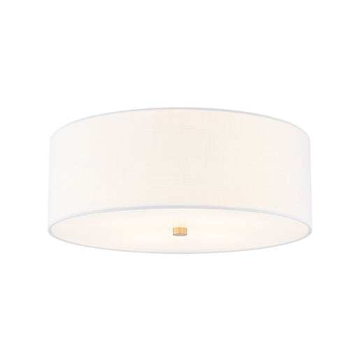 Justice Designs - FAB-9731-WHTE-BRSS - Four Light Flush-Mount - Textile - Brushed Brass