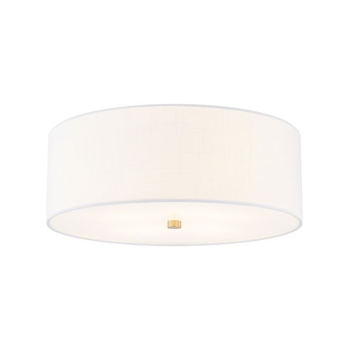 Justice Designs - FAB-9731-WHTE-BRSS - Four Light Flush-Mount - Textile - Brushed Brass