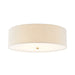 Justice Designs - FAB-9732-CREM-BRSS - Five Light Flush-Mount - Textile - Brushed Brass