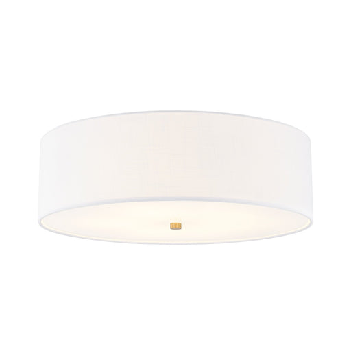 Justice Designs - FAB-9732-WHTE-BRSS - Five Light Flush-Mount - Textile - Brushed Brass