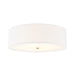 Justice Designs - FAB-9732-WHTE-BRSS - Five Light Flush-Mount - Textile - Brushed Brass