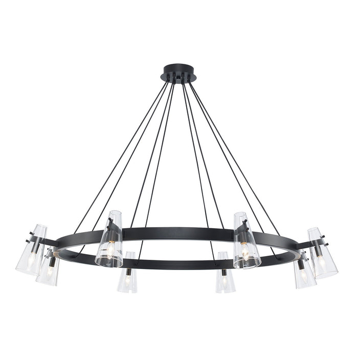 Trans Globe Imports - 11678 BK - Eight Light Chandelier - LuminaGlow - Black