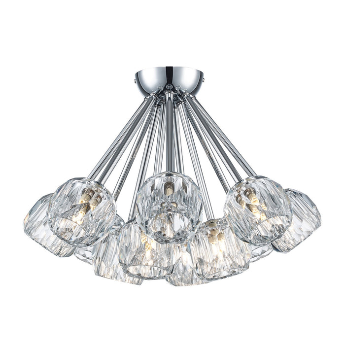 Trans Globe Imports - 11738 PC - 12 Light Semi Flush Mount - Crystal Court - Polished Chrome