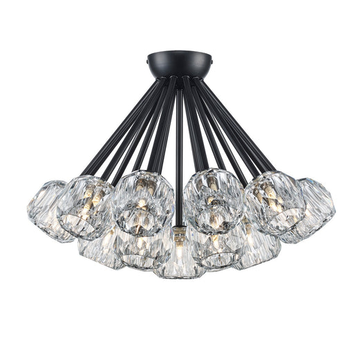 Trans Globe Imports - 11739 BK - 19 Light Semi Flush Mount - Crystal Court - Black