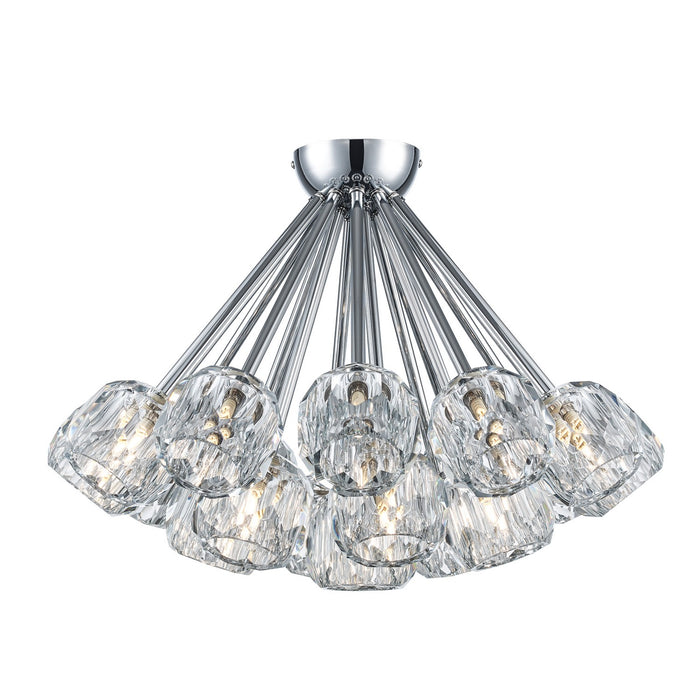 Trans Globe Imports - 11739 PC - 19 Light Semi Flush Mount - Crystal Court - Polished Chrome