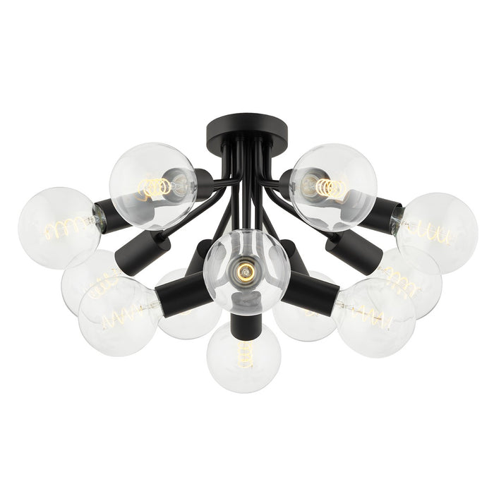 Mitzi - H680612-SBK - 12 Light Semi Flush Mount - Drea - Soft Black