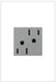 Legrand - ARCH152M10 - Half Controlled Outlet - Adorne - Magnesium