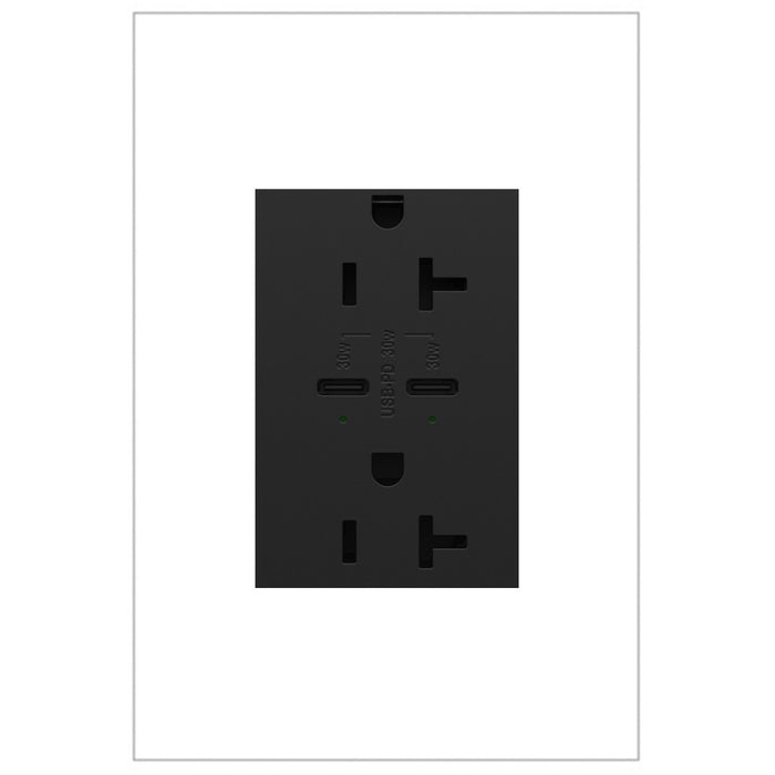 Legrand - ARTRUSB20PD30G4 - Ultra-Fast Plus Power Delivery USB Type-C/C Outlet - Adorne - Graphite