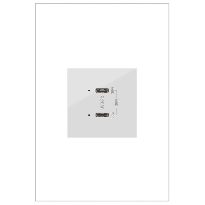 Legrand - ARUSB30PDW4 - Plus Power Delivery USB Type-C/C Outlet Module - Adorne - White