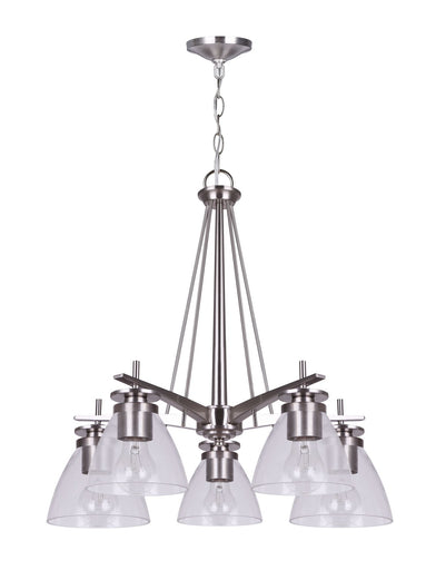 Canarm Five Light Chandelier Brushed Nickel