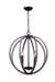 Canarm - IPL673B04BKD20 - Four Light Pendant - Armelle - Black/Grey/Faux Wood