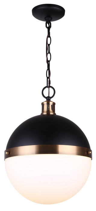Canarm - IPL708B01BKG - One Light Pendant - Delta - Matte Black And Gold