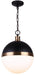 Canarm - IPL708B01BKG - One Light Pendant - Delta - Matte Black And Gold