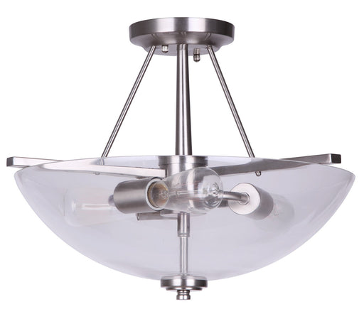 Isf256A03Bn-Rg Three Light Semi-Flush Mount Brushed Nickel