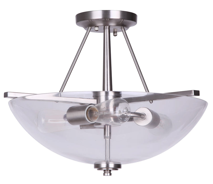Canarm - ISF256A03BN-RG - Three Light Semi-Flush Mount - Isf256A03Bn-Rg - Brushed Nickel