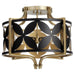 Quorum - 283-18-5980 - Three Light Semi Flush Mount - Mariposa - Matte Black w/Aged Brass