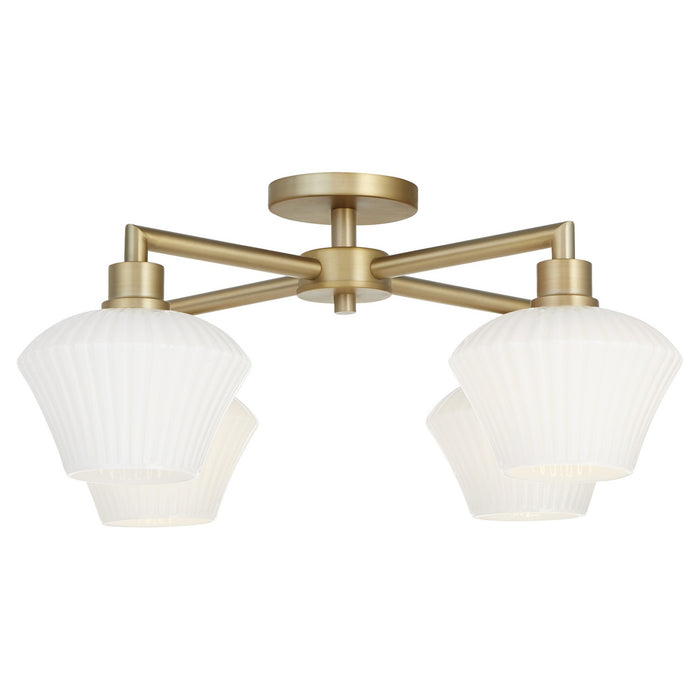 Quorum - 3221-26-80 - Four Light Flush Mount - Cassini - Aged Brass