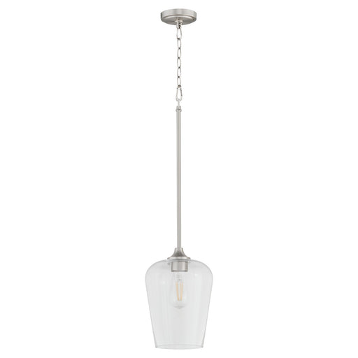 Raymond One Light Pendant Satin Nickel
