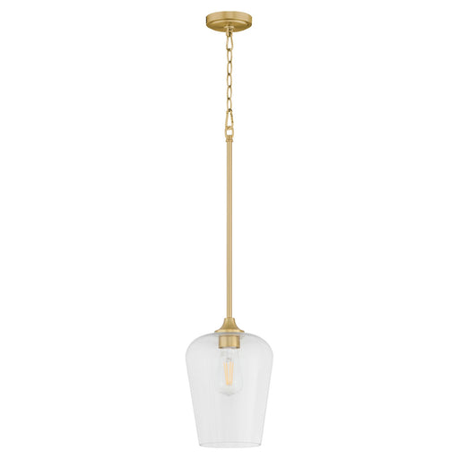 Raymond One Light Pendant Aged Brass