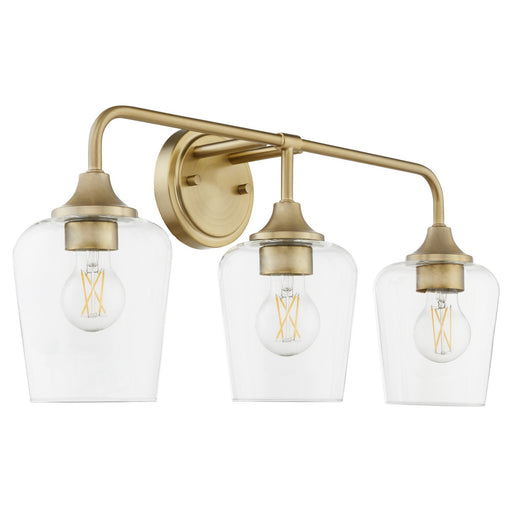 Raymond Three Light Vanity Aged Brass