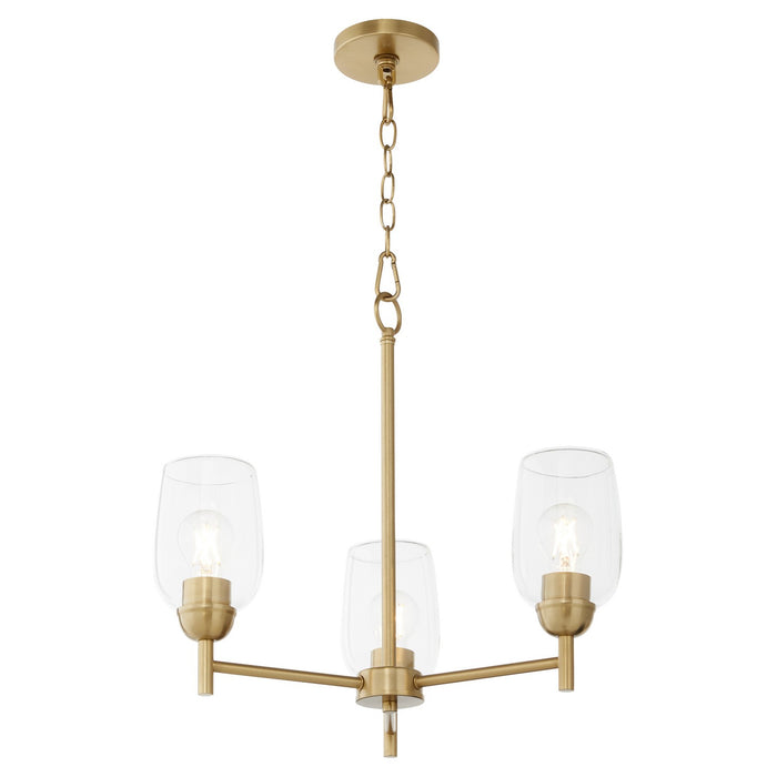 Quorum - 6112-3-80 - Three Light Chandelier - Wallinger - Aged Brass
