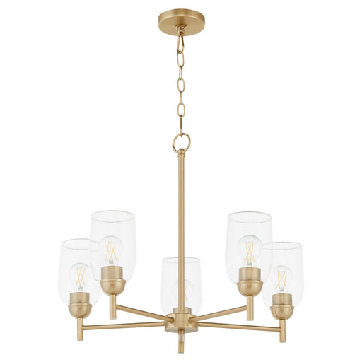 Wallinger Five Light Chandelier Aged Brass