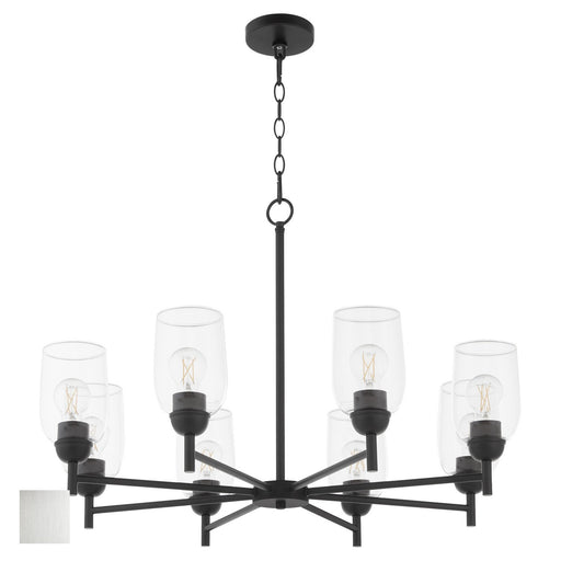 Wallinger Eight Light Chandelier Satin Nickel