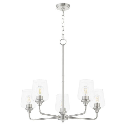 Raymond Five Light Chandelier Satin Nickel