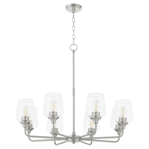 Raymond Eight Light Chandelier Satin Nickel