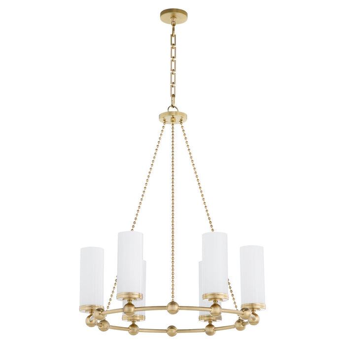Quorum - 667-6-80 - Six Light Chandelier - Lee Boulevard - Aged Brass