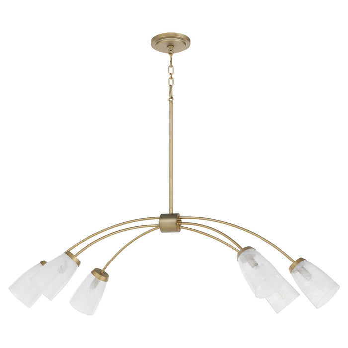 Quorum - 6877-6-80 - Six Light Linear Chandelier - Arpeggio - Aged Brass