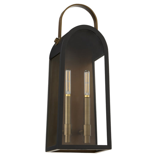 Rossi Two Light Wall Mount Matte Black w/ Aged Copper