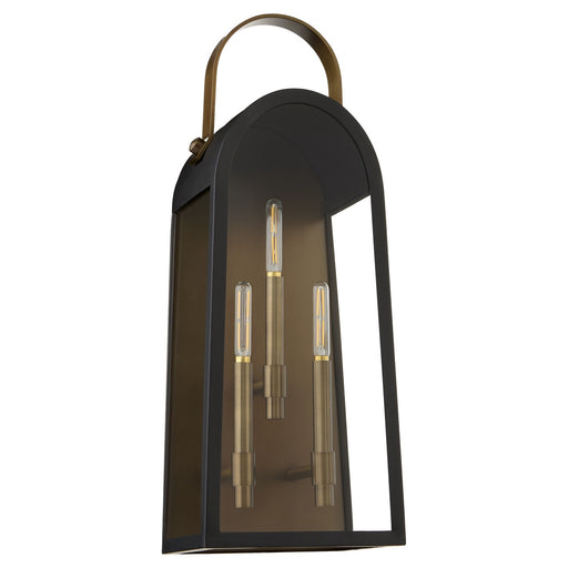 Rossi Three Light Wall Mount Matte Black w/ Aged Copper
