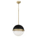 Quorum - 82-12-6980 - One Light Pendant - Textured Black w/ Aged Brass